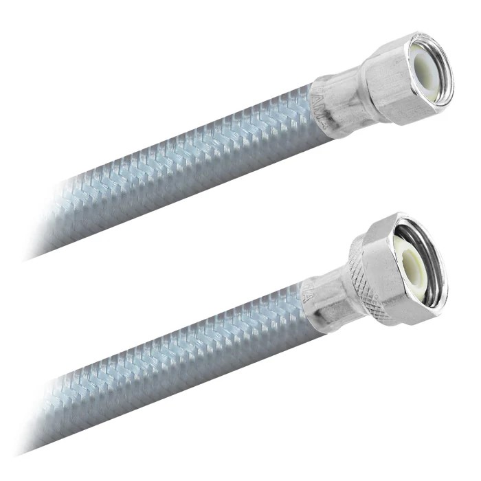 FamaFlex Poliacero Para Agua Potable 3/8" COMP x 1/2" FIP x 40cm.-16" (3907)