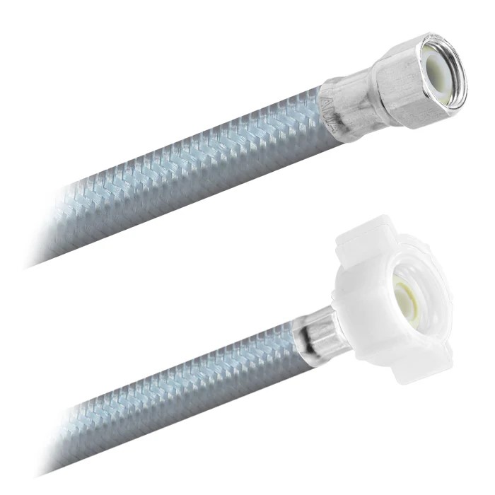FamaFlex Poliacero Para Agua Potable 3/8" COMP x 1/2" AM x 55cm.-22"  (3910)