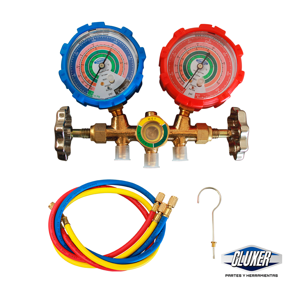Manifold Con Mirilla Para R-410 Mangueras De 4000 Psi 