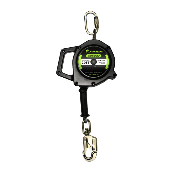 Retractil de cable galvanizado 3/16" 20ft Carcasa de Plastico  ANSI Z359.12-09
