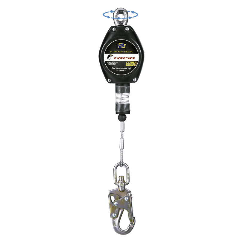 SISTEMA RETRACTIL DE CABLE DE ACERO 20FT CARCASA PLASTICA