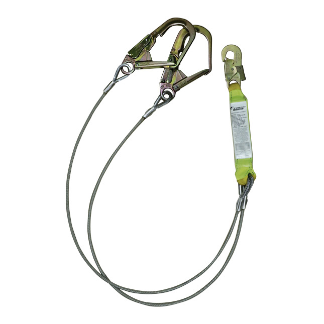 AMORTIGUADOR CON DOBLE CABLE DE ACERO  GANCHOS GRANDES LINEA VERDE
