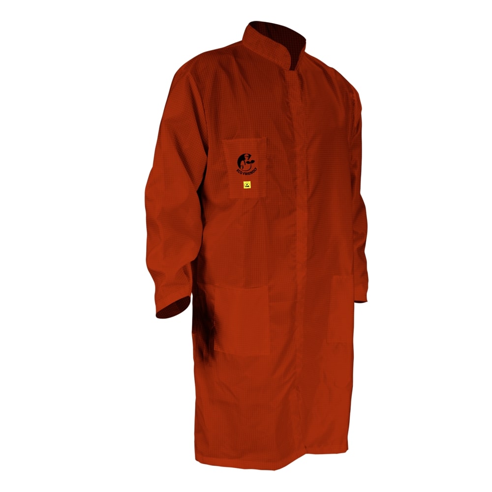 BATA ANTIESTATICA ECOFRIENDLY ROJA TALLA CHICA.
