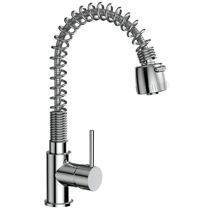 MEZCLADORA MONOMANDO P/FREG. PICO RETRACTIL ACAB.CROMO SIN CHAP.