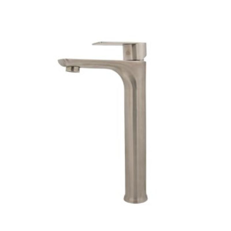 MEZCLADORA  MONOMANDO ALTA P/LAVABO AC. INOXIDABLE 304 AC. CEPILLADO