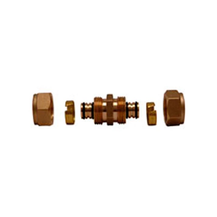 COPLE UNION DE LATON P/TUB DE PLAST C/A ALUM 1/2"