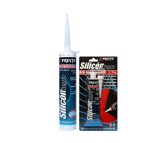 SILICON PRESTO 100% NEGRO CARTUCHO 300 ML