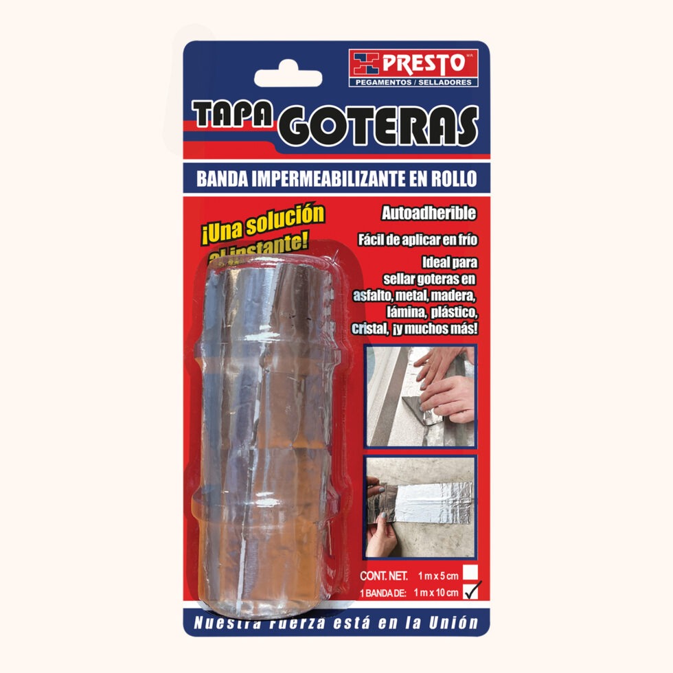 PRESTO TAPA GOTERAS ROLLO 1 MT  X  5 CM