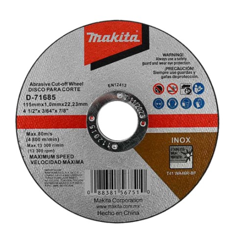 DISCO CTE.A.INOX.MAK 4 1/2”x 1mm.