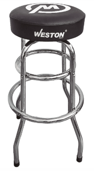 BANCO METALICO GIRATORIO 360° CON ESPUMA DE PU GRUESA NEGRO MATE, Ø ASIENTO 35,5 cm ALTURA 8,8 cm