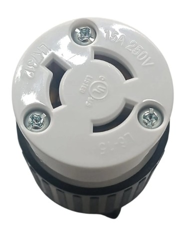 CONTACTO EXTENSION SEGURIDAD MEDIA VUELTA 3P 15A 250V NYLON