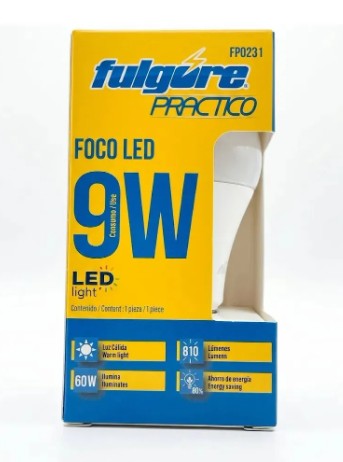 FOCO LED 9W LUZ CALIDA E27 A19
