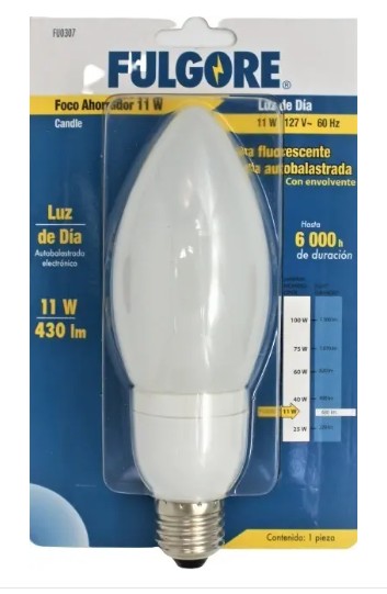 FOCO AHORRADOR TIPO CANDLE 11W