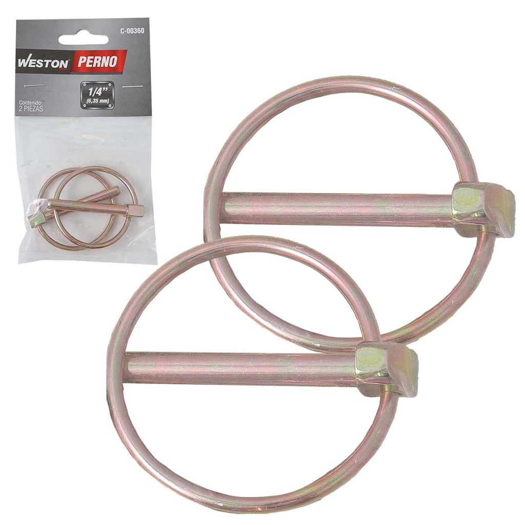 PERNO 1/4" (PRECIO X PIEZA - EMPAQUE C/2 PZAS)
