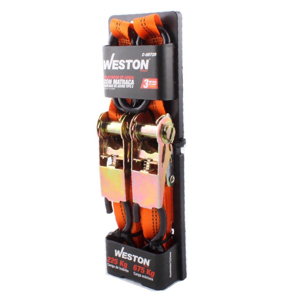 SUJETADORES CON MATRACA 1" X 3M