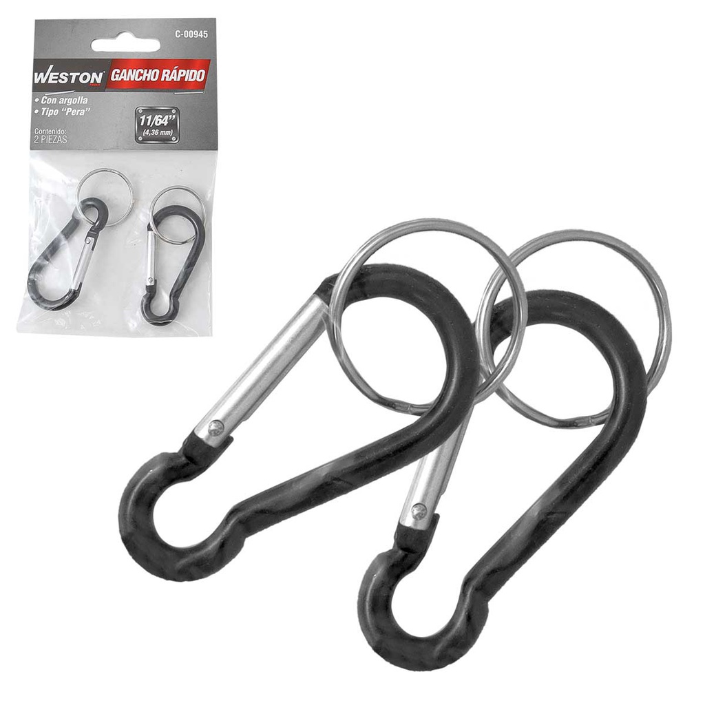 GANCHO RAPIDO C/ARGOLLA TIPO PERA 8MMX80MM (PRECIO X PIEZA - EMPAQUE GRANEL)