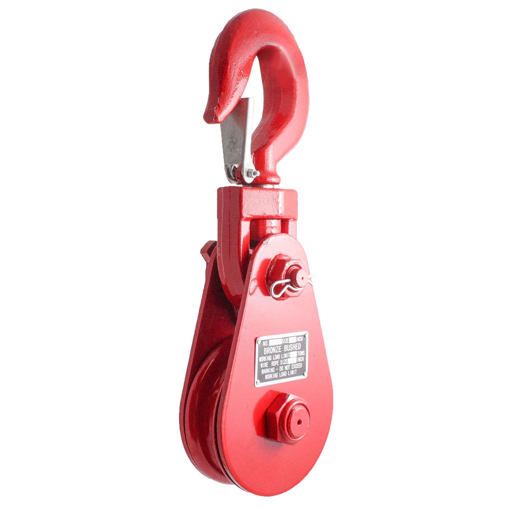 POLEA GIRATORIA PASTECA 4T-4.5" C/GANCHO ROJA 1/2"