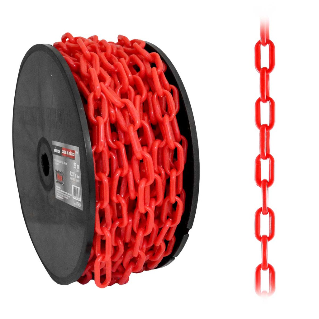 CADENA DE PLASTICO Ø6MM*25M ROJO