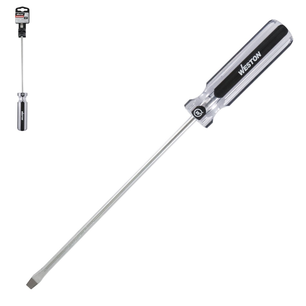 DESARMADOR PLANO 1/4 X 8" MANGO PVC ASME-B107.600 (CAJA C/6 PZAS - PRECIO X PIEZA)
