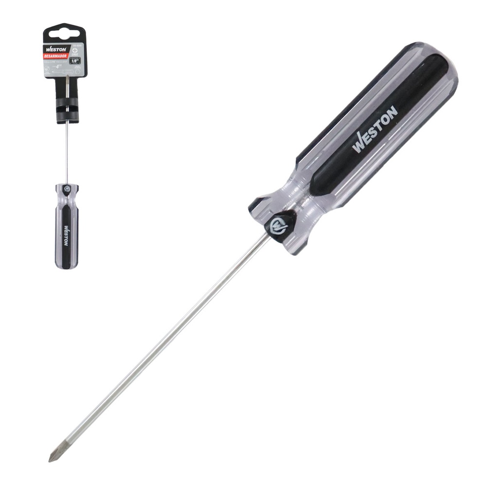 DESARMADOR PHILLIPS 1/8 X 4" MANGO PVC ASME-B107.600 (CAJA C/6 PZAS - PRECIO X PIEZA)