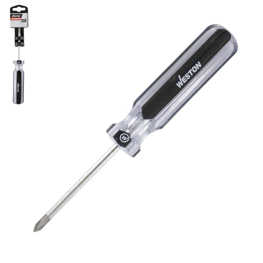 DESARMADOR PHILLIPS 3/16 X 3" MANGO PVC ASME-B107.600 (CAJA C/6 PZAS - PRECIO X PIEZA)
