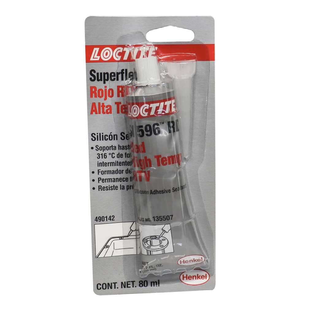 LOCTITE SUPERFLEX SILICON ROJO ALTA TEMPERATURA SELLADOR ADHESIVO 80 ml