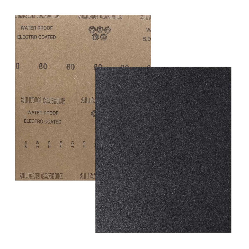 HOJA DE LIJA DE AGUA CARBURO SILICIO 9" x 11" G1200 (Precio x pieza - Empaque c/100 pzas)