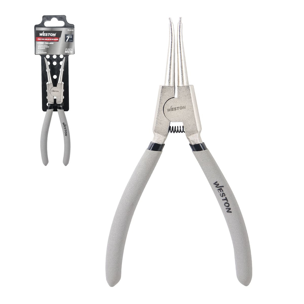 PINZAS CON PUNTA RECTA PARA ANILLOS EXTERIOR 7" (CAJA C/6 PZAS - PRECIO X PIEZA)