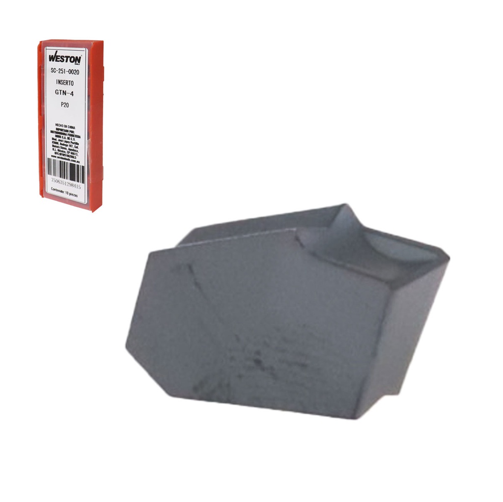INSERTO GTN-4 P20 (Precio x pieza - Empaque c/10 pzas)