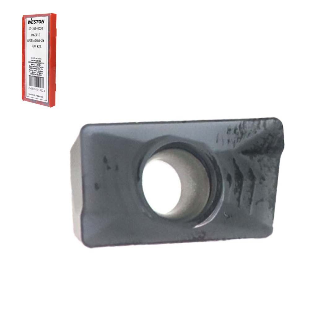 INSERTO APKT160408-ZM P20 M20 (Precio x pieza - Empaque c/10 pzas)