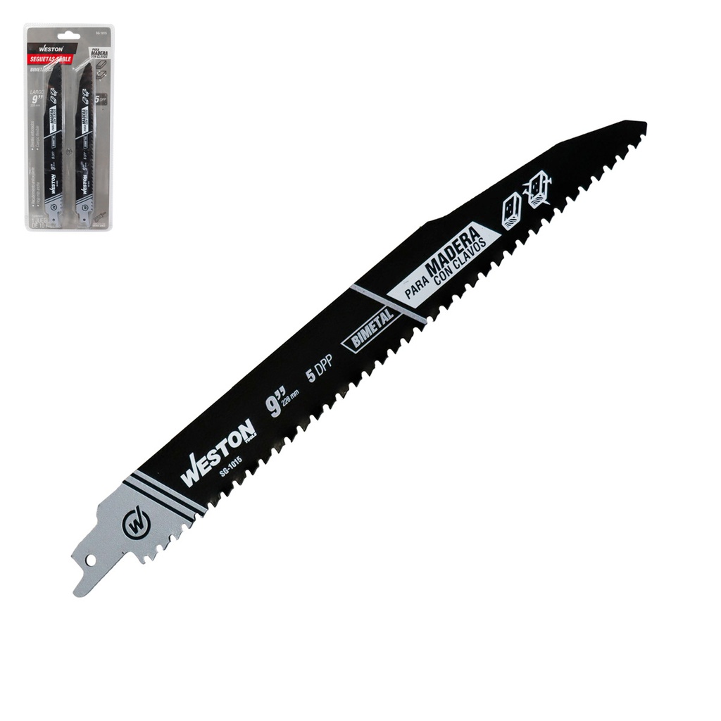 SEGUETA SABLE BIMETALICA 9" 5DPP (JGO C/10 PZS)