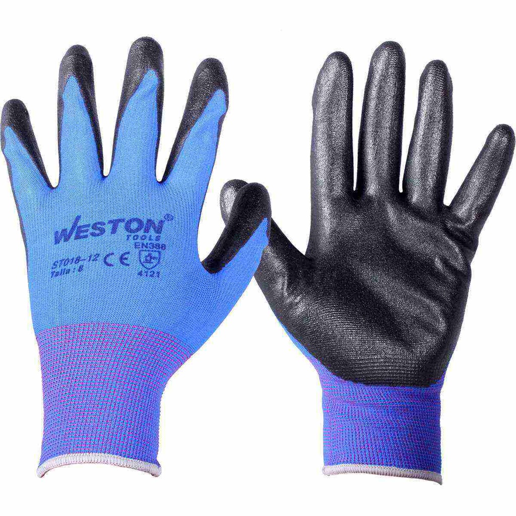 GUANTE NYLON C/NITRILO ESPUMADO 13G NEGRO 8        PZ
