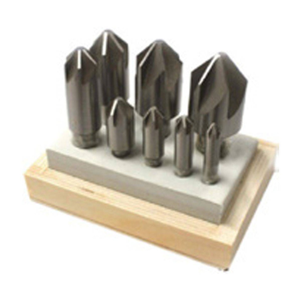 JGO 8 AVELLANADORES 6 FILOS 90° (1/4",5/16",3/8",1/2",5/8",3/4",7/8",1") AAV