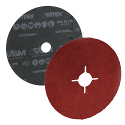 [Z-14031] DISCO DE LIJA C50 BARRENO 4.5" X 7/8" CERAMICS PLUS INOX VSM XF885 4 RANURAS