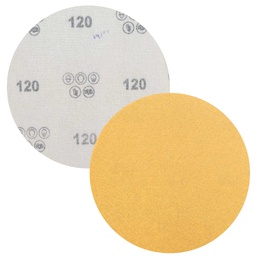[Z-14890] DISCO DE LIJA AO GRIP ORO PAPEL C (SEMIABIERTO) 5" G120 (Precio x pieza - Empaque c/100 pzas)