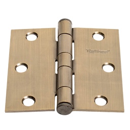 [PF0121] BISAGRA CUADRADA PREMIUM 3"X3"ACERO LATON ANT BLISTER 2 PZS