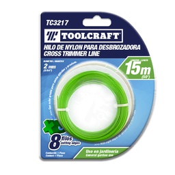 [TC3217] HILO DE NYLON P/DESBROZADORA2MM  (.080") 15M BLISTER