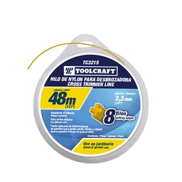 [TC3215] HILO DE NYLON P/DESBROZADORA3.3MM (.130") 48M TIPO DONA
