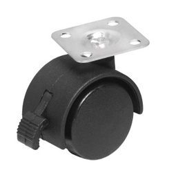 [TC3088] RODAJA DE NYLON CON PLACA Y FRENO 40 MM (1 1/2") TIPO YOYO