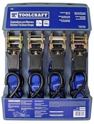 [TC0882] SUJETADORES CON MATRACA 1" X 5M 500KG JUEGO 4 PIEZAS
