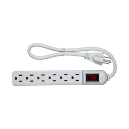 [9700250] BARRA MULTICONTACTO 6 TOMAS CON SUPRESOR DE 110 JOULES 1875W