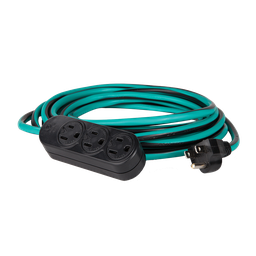 [9730163] EXTENSION USO RUDO SJT 3X16 AWG 3 TOMAS ATERRIZADAS VERDE CON NEGRO 15 METROS