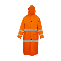 [8730040] GABARDINA NARANJA IMPERMEABLE CON REFLEJANTE TALLA GRANDE
