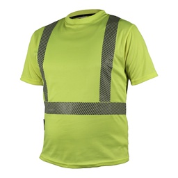[ECO-110AMCRGD] CAMISA ECOFRIENDLY CUELLO REDONDO AMARILLA C/REFLEJANTE T GD.