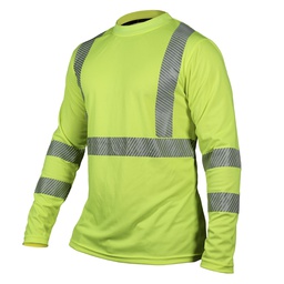 [ECO-111AMCRMD] CAMISA ECOFRIENDLY MANGA LARGA CUELLO REDONDO AMARILLA C/REFLEJANTE T-MD.