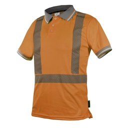 [ECO-120ANCRMD] CAMISA ECOFRIENDLY TIPO POLO ANARANJADA C/REFLEJANTE T-MD.