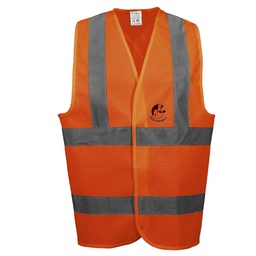 [ECO-1026ANCR2XG] CHALECO ANSI TIPO R CLASE 2, ECOFRIENDLY ANARANJADO HI-VIS, C/REF GRIS DE 2" Y CIERRE DE GANCHO Y FELPA. T-2XG.
