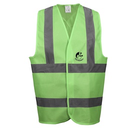 [ECO-1026VCRCH] CHALECO ANSI TIPO R CLASE 2, ECOFRIENDLY VERDE HI-VIS, C/REF GRIS DE 2" Y CIERRE DE GANCHO Y FELPA. T-CH.
