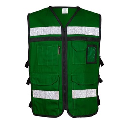 [SR-2020VCRMD] CHALECO VERDE ABIERTO TIPO RESCATISTA DE ALGODON TALLA MD