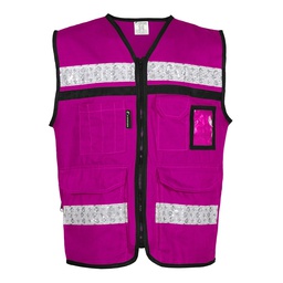 [SR-2030MOCR2XG] CHALECO RESCATISTA CERRADO MORADO 100% ALGODON C/ REF TALLA 2XG